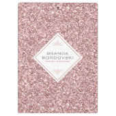 Rose-Gold-Glitzer und geometrische weiße Form Klemmbrett (Rückseite)