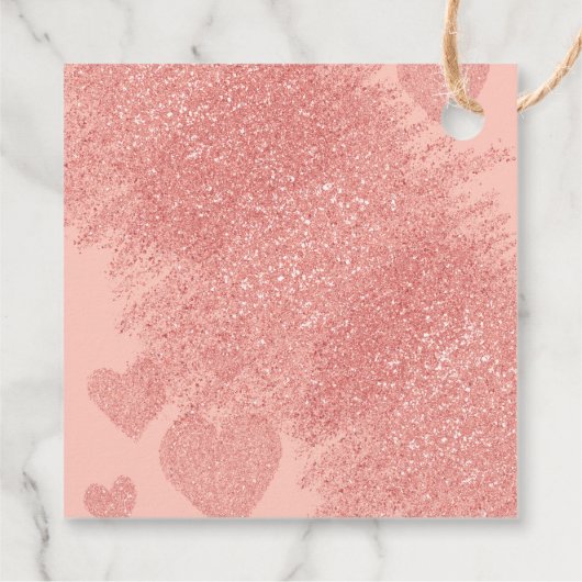 Rose Gold Glitzer und Glam Custom Geschenkanhänger (Rückseite)