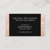 Rose Gold Glitzer und Glamour Schönheit Visitenkarte (Rückseite)
