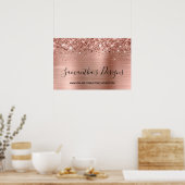 Rose Gold Glitzer und Metallic Foil Online Store Poster (Küche)