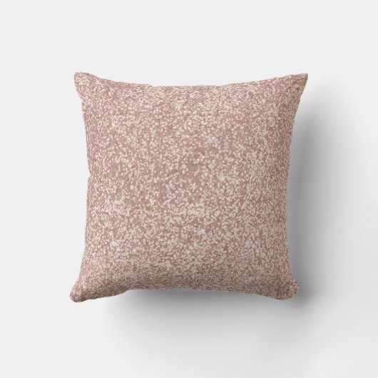 Rose Gold Glitzer und Monogramm Kissen (Rückseite)