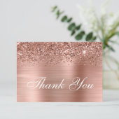 Rose Gold Glitzer und Ombre Foil Dankeskarte (Stehend Vorderseite)