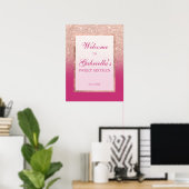 Rose Gold Glitzer und Pink Ombre Sweet 16 Willkomm Poster (Heimbüro)