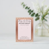 Rose Gold Glitzer und rosa Schmuckkarte Visitenkarte (Stehend Vorderseite)