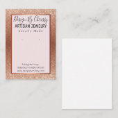 Rose Gold Glitzer und rosa Schmuckkarte Visitenkarte (Vorne/Hinten)