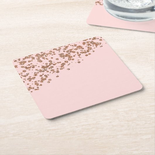 Rose Gold Glitzer und Rosa Untersetzer (angewinkelt)