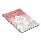 Rose Gold Glitzer und Rose Gold Marmor ombre Notizblock (Rechte Seite)