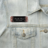 Rose Gold Glitzer und Schwarz Namensschild (Beispiel)