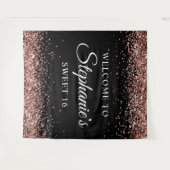 Rose Gold Glitzer und Schwarz Willkommen im Sweet  Wandteppich (Vorderseite (Horizontal))