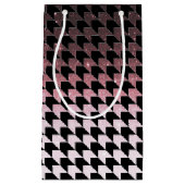 Rose Gold Glitzer und Schwarzes Hahnentrittmuster Kleine Geschenktüte (Vorderseite)