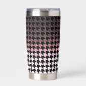 Rose Gold Glitzer und Schwarzes Hahnentrittmuster Thermobecher (Vorderseite)