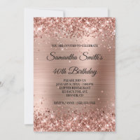 Rose Gold Glitzer und Shiny Foil 40. Geburtstag