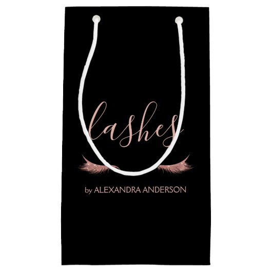 Rose Gold Glitzer und Sparkeln Eyelashes Kleine Geschenktüte (Vorderseite)