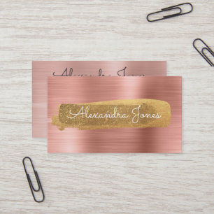 Rose Gold-Glitzer und Sparkle-Brushmetalle Visitenkarte