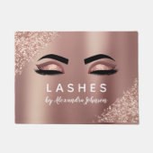 Rose Gold Glitzer und Sparkle Eyelash Extension Fußmatte (Vorderseite)