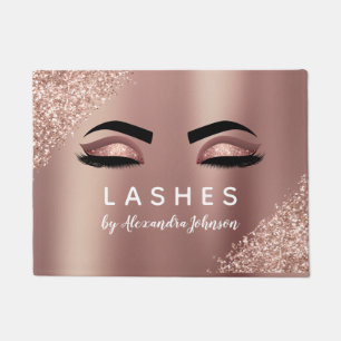 Rose Gold Glitzer und Sparkle Eyelash Extension Fußmatte