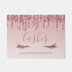 Rose Gold Glitzer und Sparkle Eyelash Extension Fußmatte