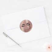 Rose Gold Glitzer und Sparkle Eyelash Extension Runder Aufkleber (Umschlag)