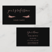 Rose Gold Glitzer und Sparkle Eyelash Extension Visitenkarte (Vorne/Hinten)