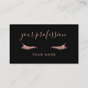 Rose Gold Glitzer und Sparkle Eyelash Extension Visitenkarte