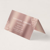 Rose Gold Glitzer und Sparkle Eyelash Extension Visitenkarten (Rückseite)