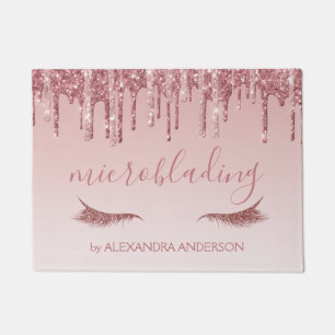 Rose Gold Glitzer und Sparkle Microblading Fußmatte