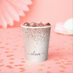 Rose-Gold-Glitzer- und -Sparkronenpapiergruppen Pappbecher<br><div class="desc">Rose Gold - Rosa Imitate Glitzer und sparkle elegante Monogram Geburtstag,  Hochzeit,  Brautparty oder Junggeselinnen-Abschied Cup. Dieser Geburtstagsparty Cup kann auf Ihren Vor- und Erstnamen angepasst werden. Bitte kontaktieren Sie den Designer,  um passende Artikel zu erhalten.</div>