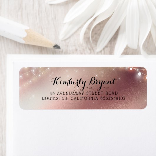 Rose Gold Glitzer und String Lights (Insitu)