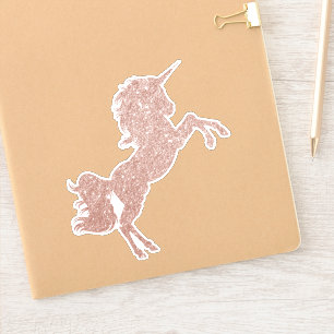 Rose Gold Glitzer Unicorn Hübsches Pferd Aufkleber