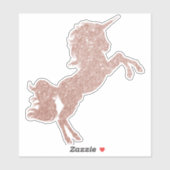Rose Gold Glitzer Unicorn Hübsches Pferd Aufkleber (Blatt)