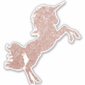 Rose Gold Glitzer Unicorn Hübsches Pferd Aufkleber (Vorderseite)
