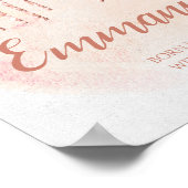 Rose Gold Glitzer Untername Kinderzimmer Poster (Ecke)