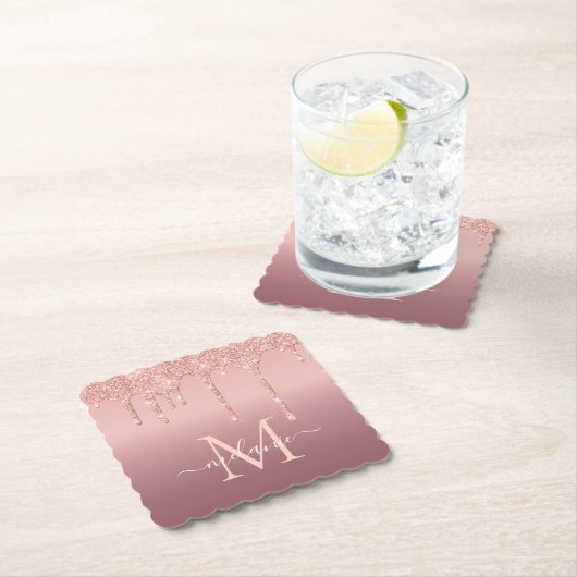 Rose Gold Glitzer - Untersetzer für den benutzerde (Vor Ort)