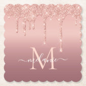 Rose Gold Glitzer - Untersetzer für den benutzerde (Vorderseite)