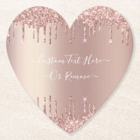 Rose Gold Glitzer Untersetzer mit benutzerdefinier