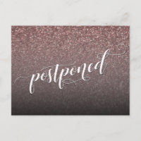 Rose Gold Glitzer Verspätete Hochzeitsankündigung