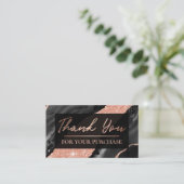 Rose Gold Glitzer Vielen Dank für Ihren Einkauf Visitenkarte (Stehend Vorderseite)