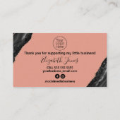 Rose Gold Glitzer Vielen Dank für Ihren Einkauf Visitenkarte (Rückseite)