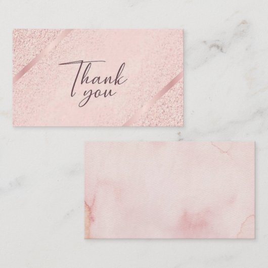 Rose Gold Glitzer Vielen Dank Visitenkarte (Vorne/Hinten)