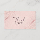 Rose Gold Glitzer Vielen Dank Visitenkarte (Vorderseite)