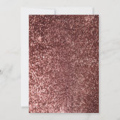 Rose Gold Glitzer Vintag Blütendusche Einladung (Rückseite)
