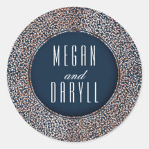 Rose Gold Glitzer Vintag Confetti Navy Hochzeit