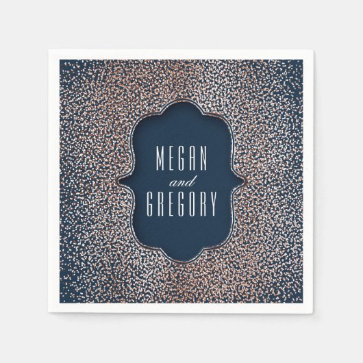 Rose Gold Glitzer Vintag Glamour Hochzeit Serviette (Vorderseite)