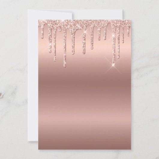 Rose Gold Glitzer Virtual Baby Boy Dusche Einladung (Rückseite)