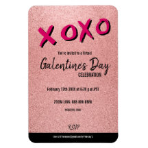 Rose Gold Glitzer Virtual Galentine Valentine