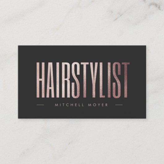 Rose Gold Glitzer Visitenkarte (Vorderseite)