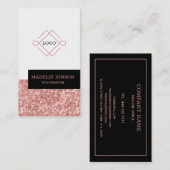 Rose Gold Glitzer Visitenkarte (Vorne/Hinten)