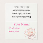 Rose Gold Glitzer Visitenkarten (Außenseite Aufgefaltet)