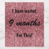 Rose Gold Glitzer wartete 9 Monate auf diese junge Weinetikett (Einzelnes Label)