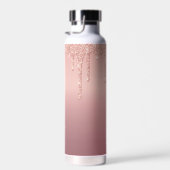 Rose Gold Glitzer Wasser Flasche Individuelle Name (Rechts)